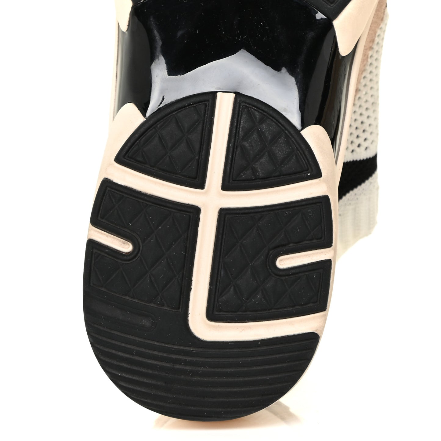Mesh Suede Fabric Womens CC Sneakers 38 White Ivory Light Beige