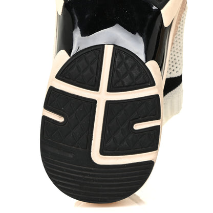 Chanel Mesh Suede Fabric Womens CC Sneakers 38 White Ivory Light Beige 9 of 20