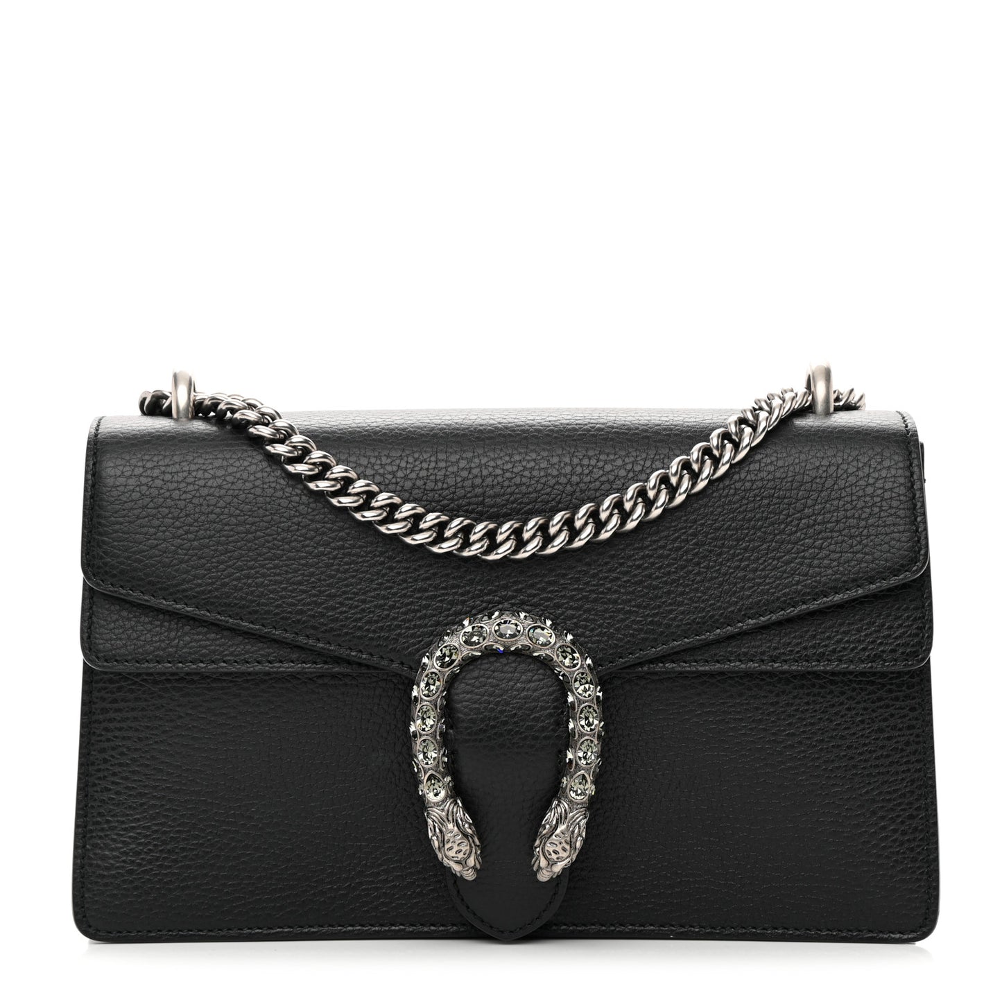 Pebbled Calfskin Small Dionysus Shoulder Bag Black
