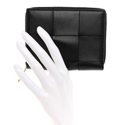 Bottega Veneta Calfskin Maxi Intreccio Zip Around Wallet Black 2 of 7