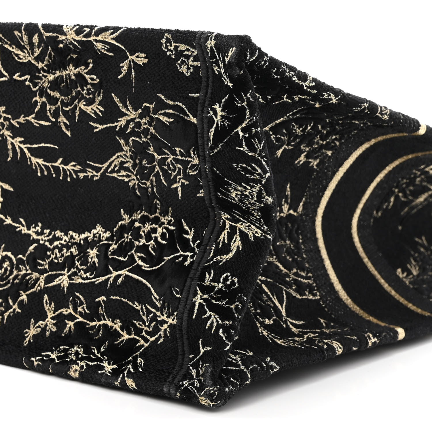 Christian Dior Velvet Jardin d'Hiver Embroidered Large Book Tote Black Gold 10 of 10
