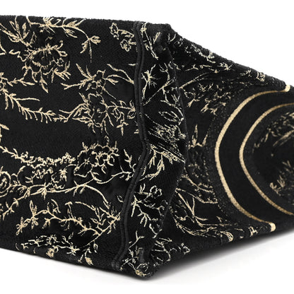 Christian Dior Velvet Jardin d'Hiver Embroidered Large Book Tote Black Gold 10 of 10