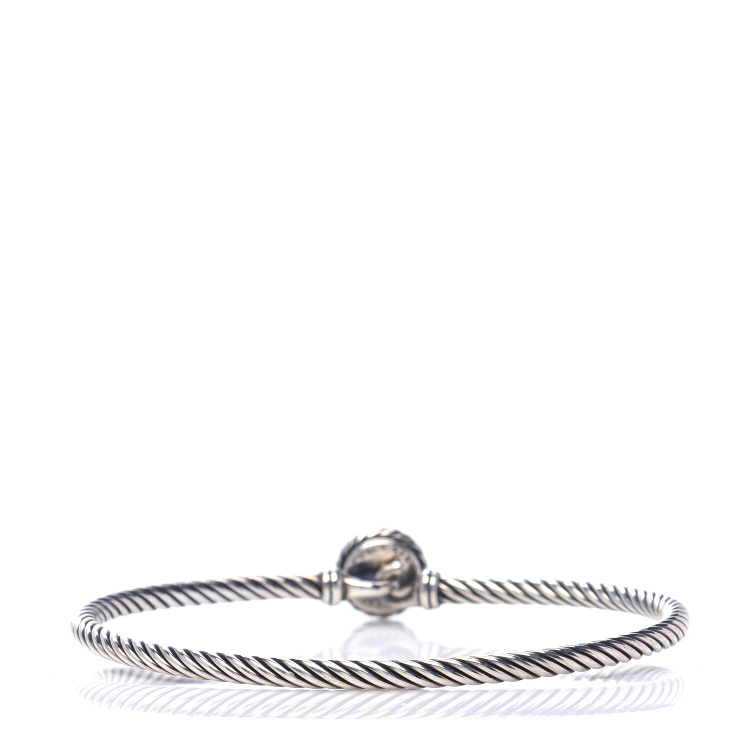 David Yurman Sterling Silver 18K Yellow Gold 3mm Chatelaine Bracelet 3 of 6