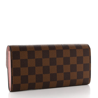 Louis Vuitton Damier Ebene Emilie Wallet Rose Ballerine 4 of 9