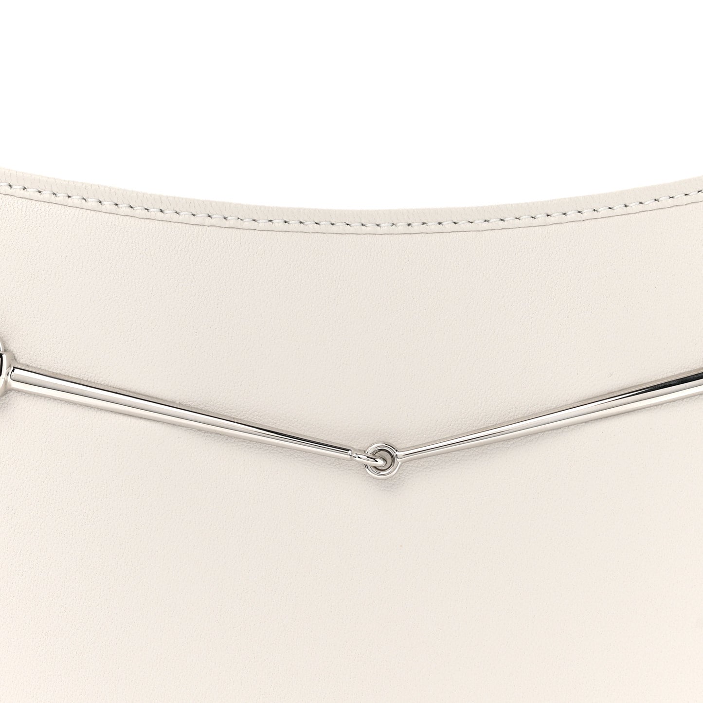 Calfskin Horsebit Slim Shoulder Bag White