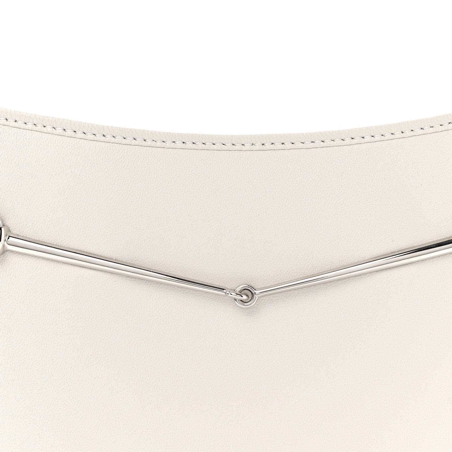 Gucci Calfskin Horsebit Slim Shoulder Bag White 8 of 13