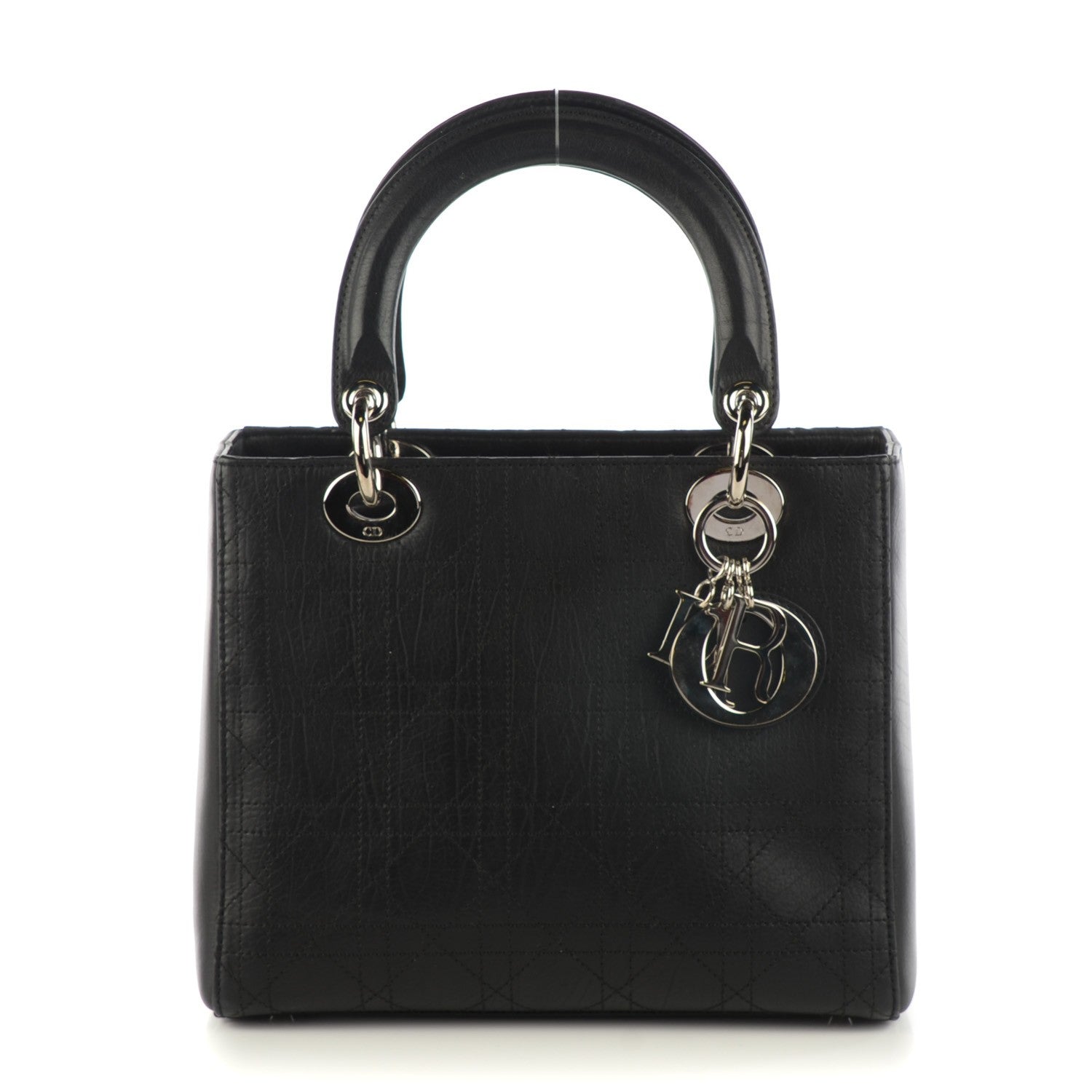 Christian Dior Calfskin Cannage Stitched Medium Lady Dior Black 1 of 7