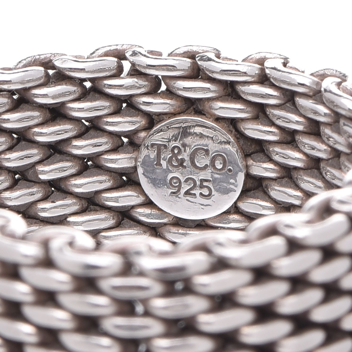 Tiffany Sterling Silver Somerset Mesh Ring 60 9 4 of 4