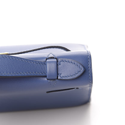 Hermes Swift Kelly Pochette Clutch Bleu Brighton 29 of 31