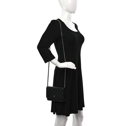 Chanel Lambskin Quilted Wallet On Chain WOC Black 2 of 12
