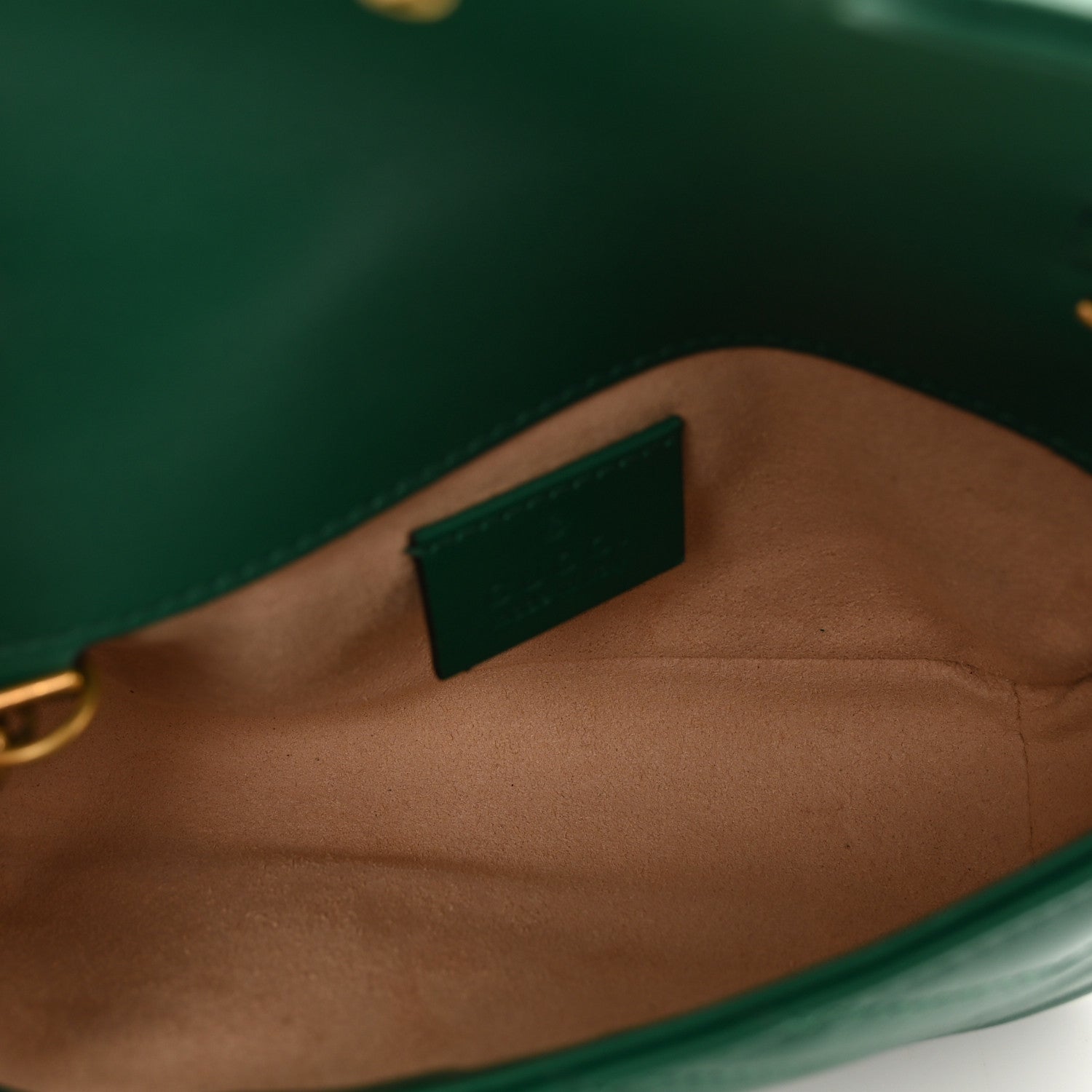 Gucci Calfskin Matelasse Super Mini GG Marmont Shoulder Bag Emerald Green 5 of 11