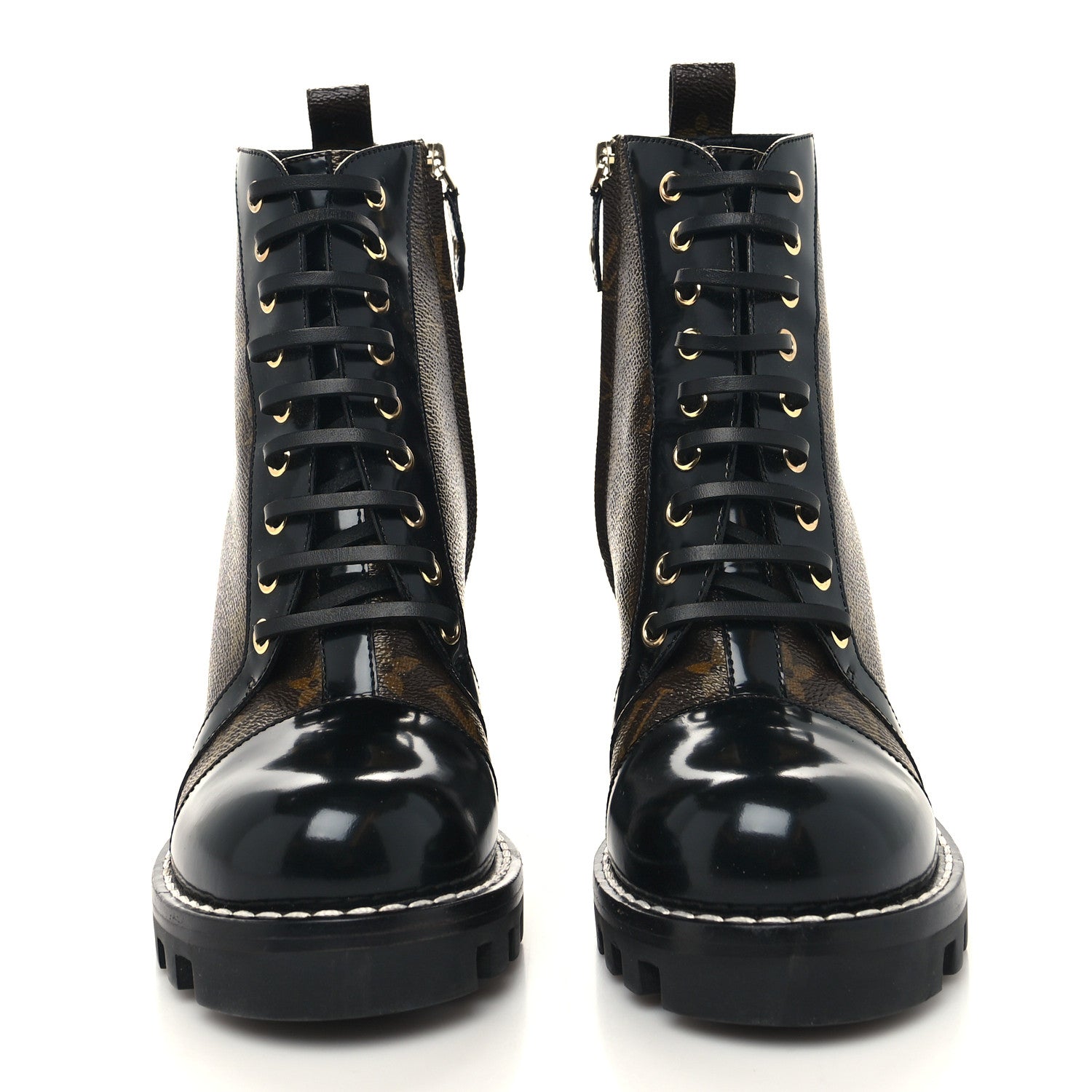 Louis Vuitton Patent Calfskin Monogram Star Trail Ankle Boots 39 Black 2 of 9