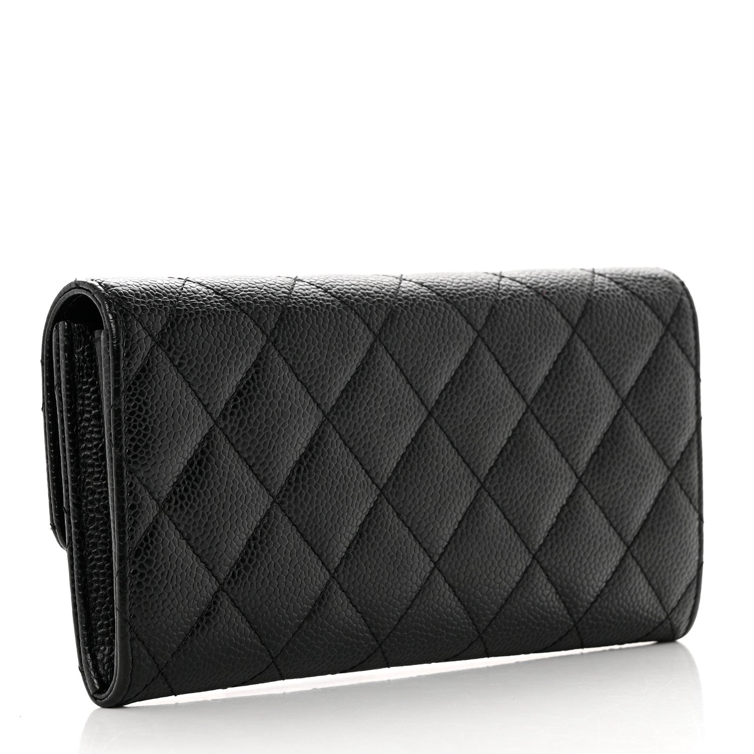Chanel Caviar Quilted Large Gusset Flap Wallet Black 3 of 10