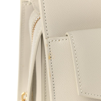 Saint Laurent Shiny Calfskin Medium Uptown Tote White 13 of 14