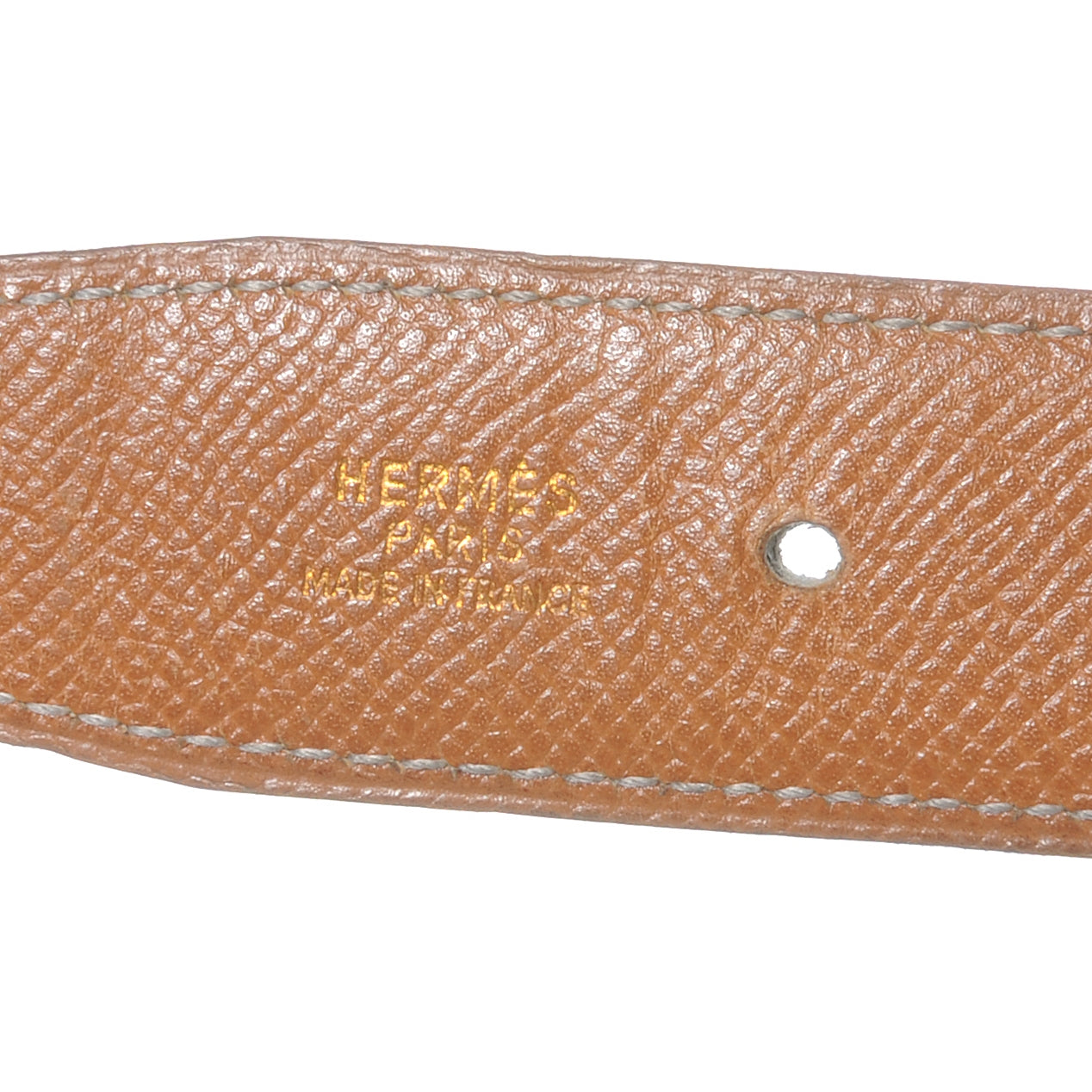 Box Courchevel Reversible Constance 32mm H Belt Noir Gold 70
