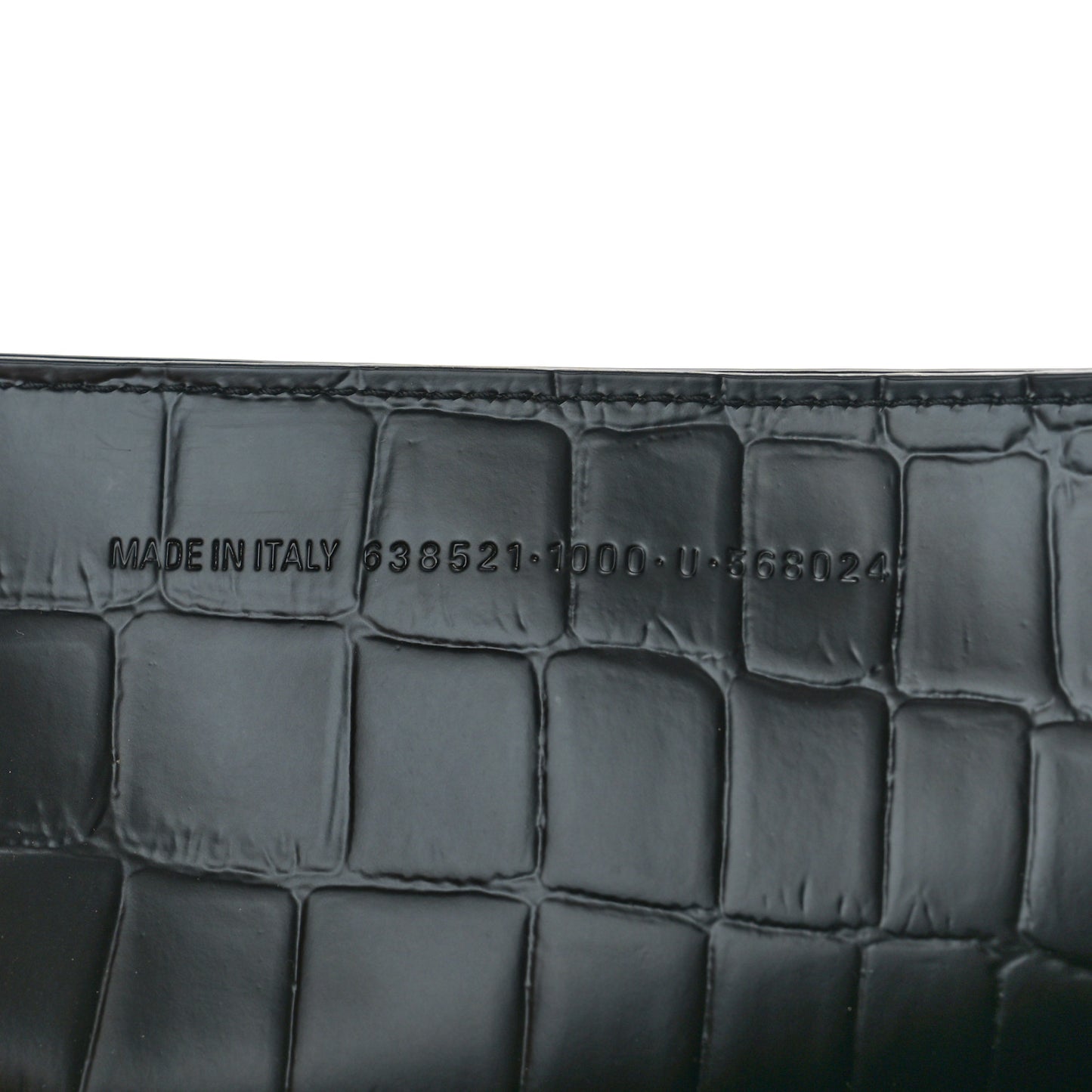 Semi Shiny Calfskin Crocodile Embossed Neo Classic Black Hardware S City Black