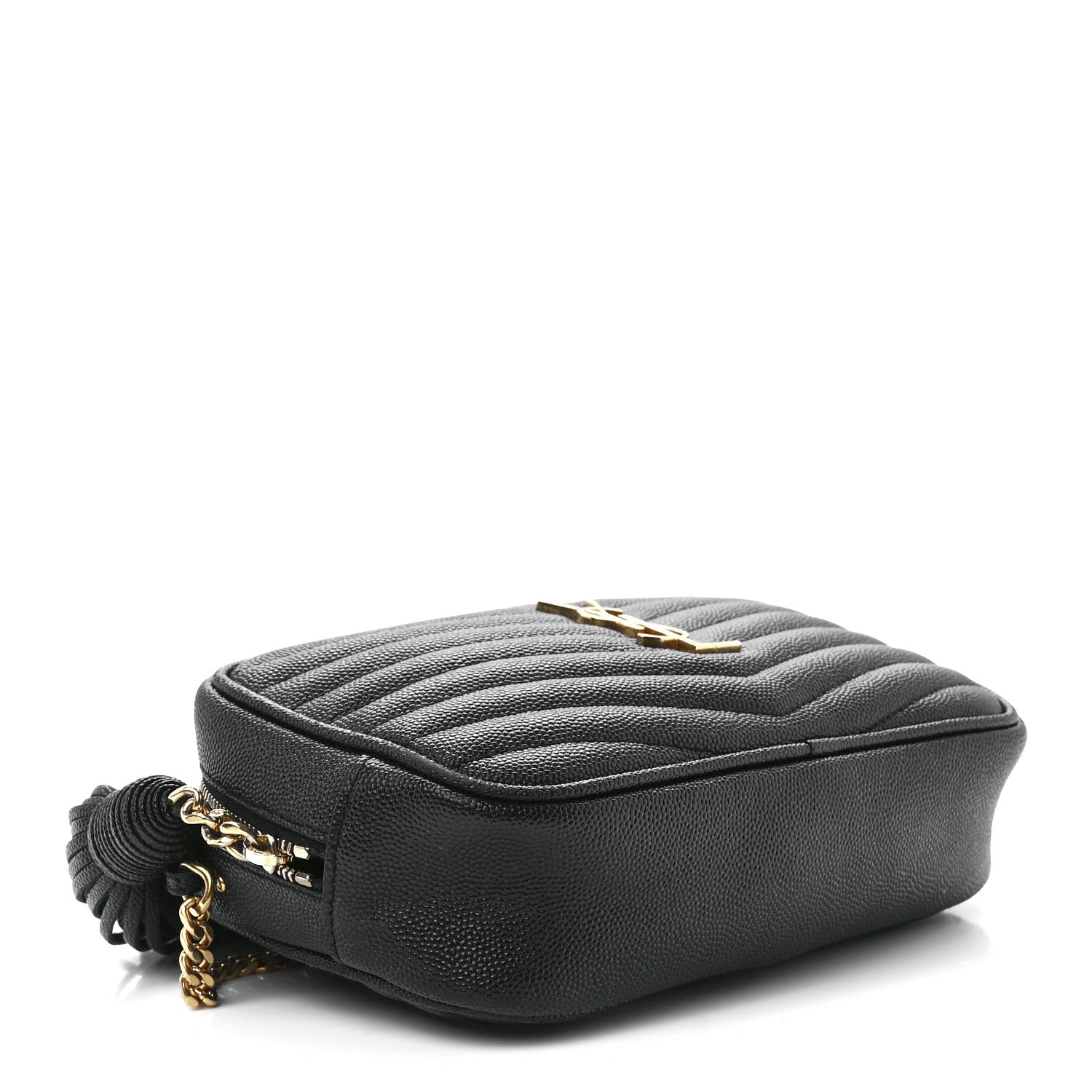 Saint Laurent Grain De Poudre Matelasse Monogram Mini Lou Camera Bag Black 4 of 11