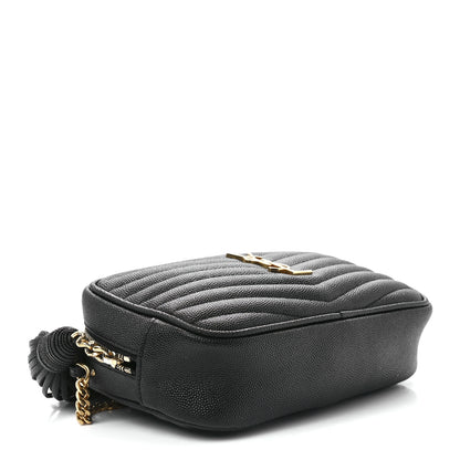 Saint Laurent Grain De Poudre Matelasse Monogram Mini Lou Camera Bag Black 4 of 11