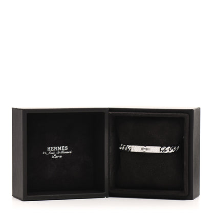 Hermes 18K White Gold Diamond TPM Kelly Gourmette Bracelet SH 5 of 5