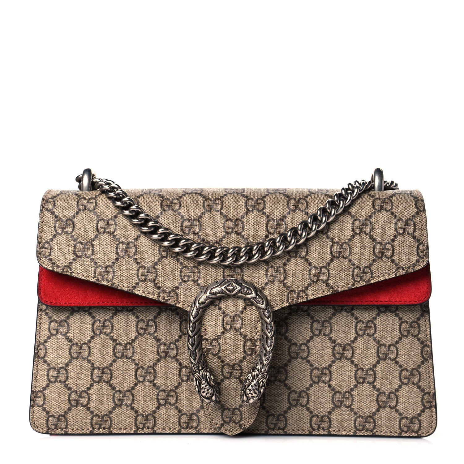 Gucci GG Supreme Monogram Small Dionysus Shoulder Bag Red 1 of 15