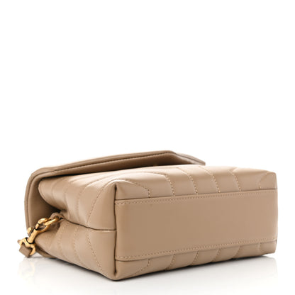 Saint Laurent Calfskin Y Quilted Monogram Toy Loulou Crossbody Bag Dark Beige 3 of 7