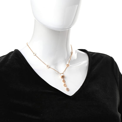 Bulgari 18K Rose Gold Diamond White Ceramic B.Zero1 Necklace 2 of 7
