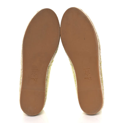 Christian Dior Embroidered Toile De Jouy Granville Espadrille 38.5 Off White Green 5 of 9