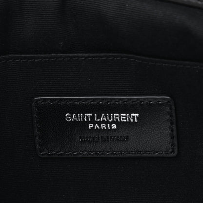 Saint Laurent Calfskin Matelasse Chevron Cassandre Monogram Document Holder Coal 8 of 10