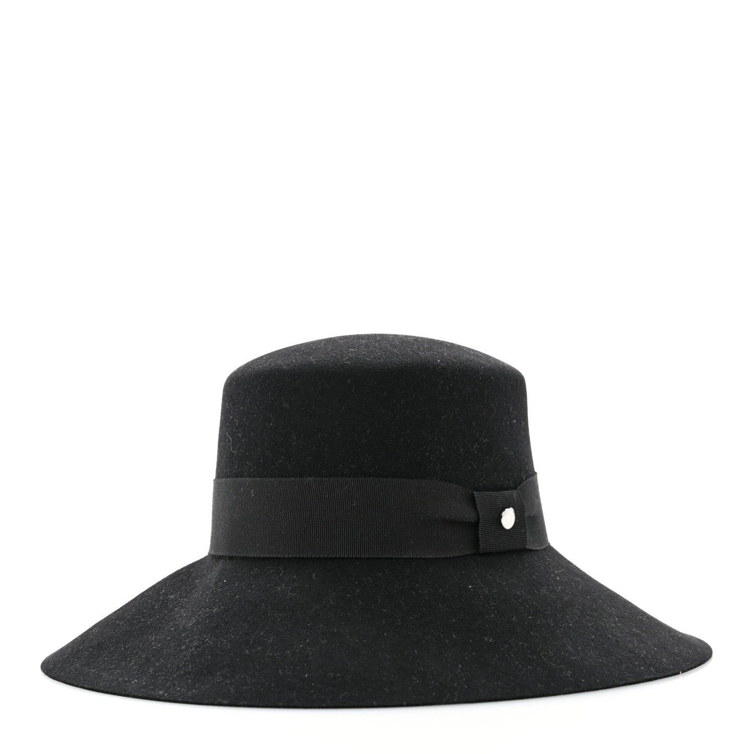 Hermes Rabbit Felt Farrah Clou de Selle Hat 56 Black 1 of 8