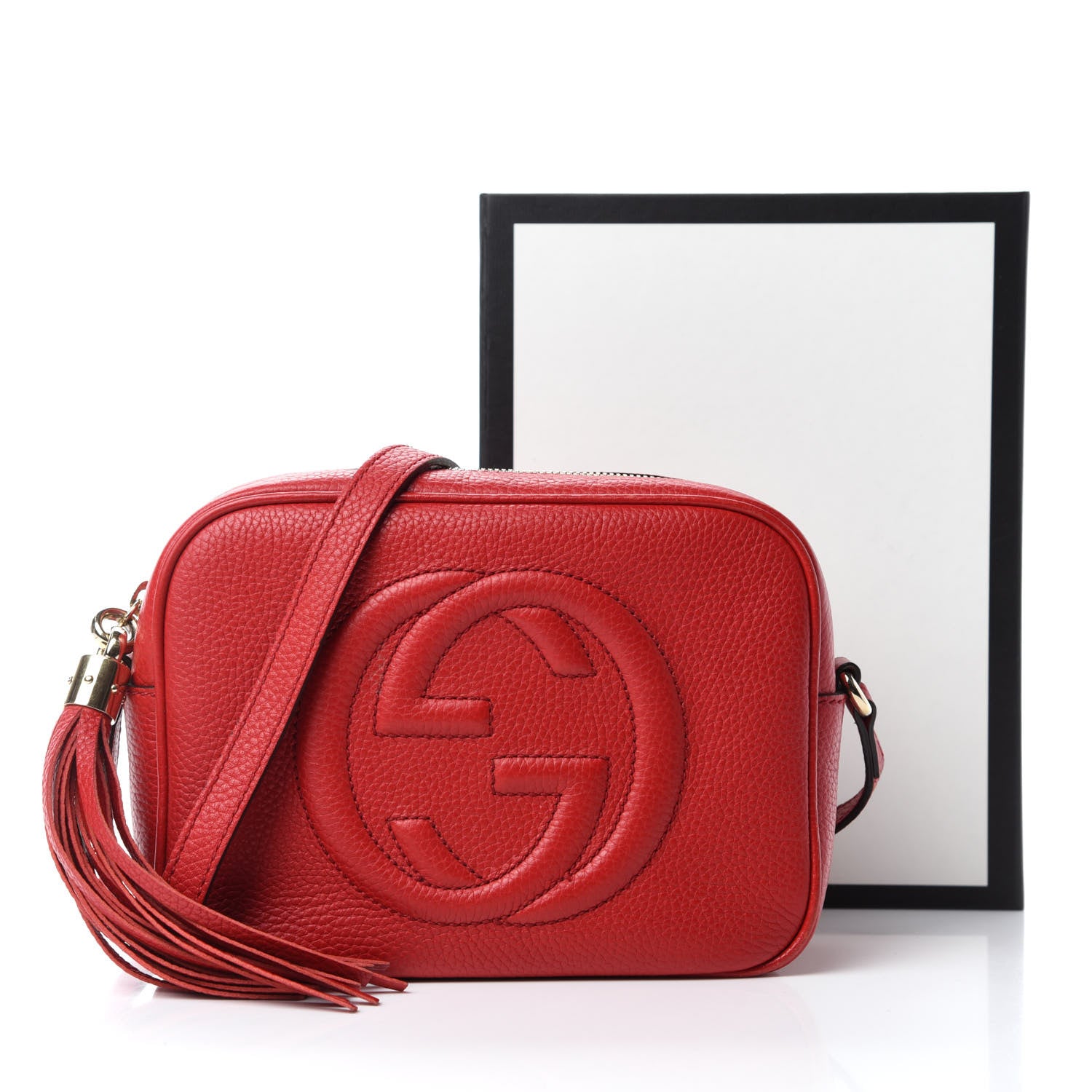 Gucci Pebbled Calfskin Small Soho Disco Bag Tabasco Red 11 of 11