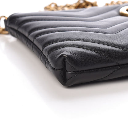 Gucci Calfskin Matelasse Mini GG Marmont Chain Bag Black 9 of 11