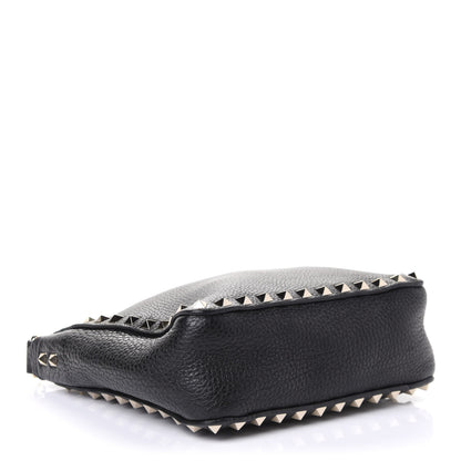 Valentino Garavani Pebbled Calfskin Mini Rockstud Flip-Lock Messenger Bag Black 3 of 4