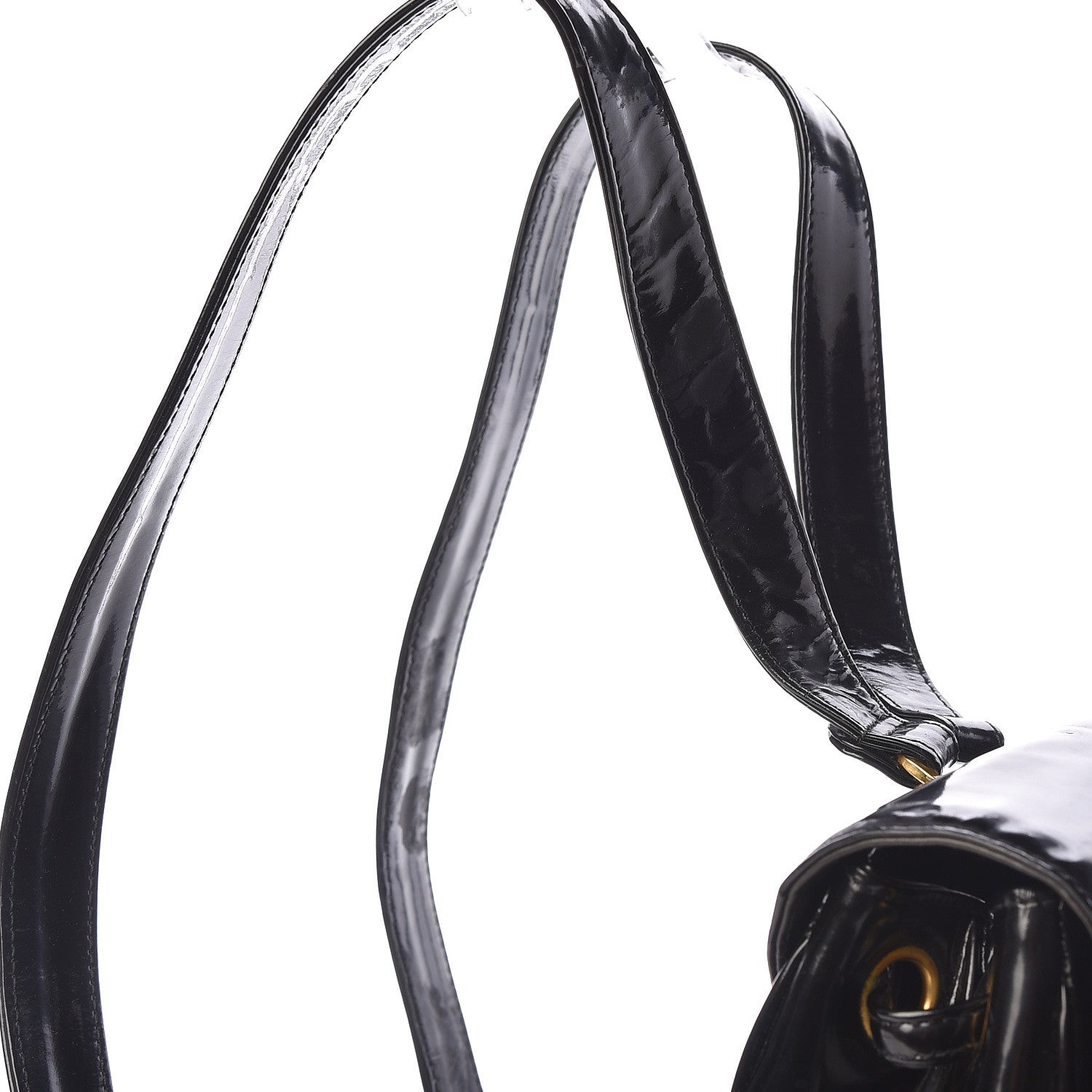 Chanel Vinyl CC Drawstring Backpack Black 12 of 13