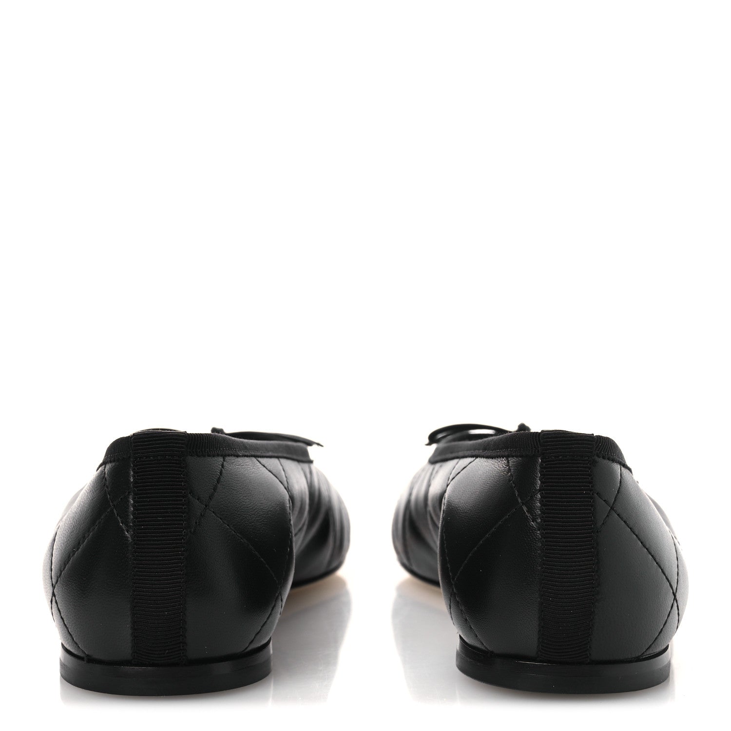 Chanel Lambskin Quilted CC Cambon Ballet Flats 41 Black White 6 of 11