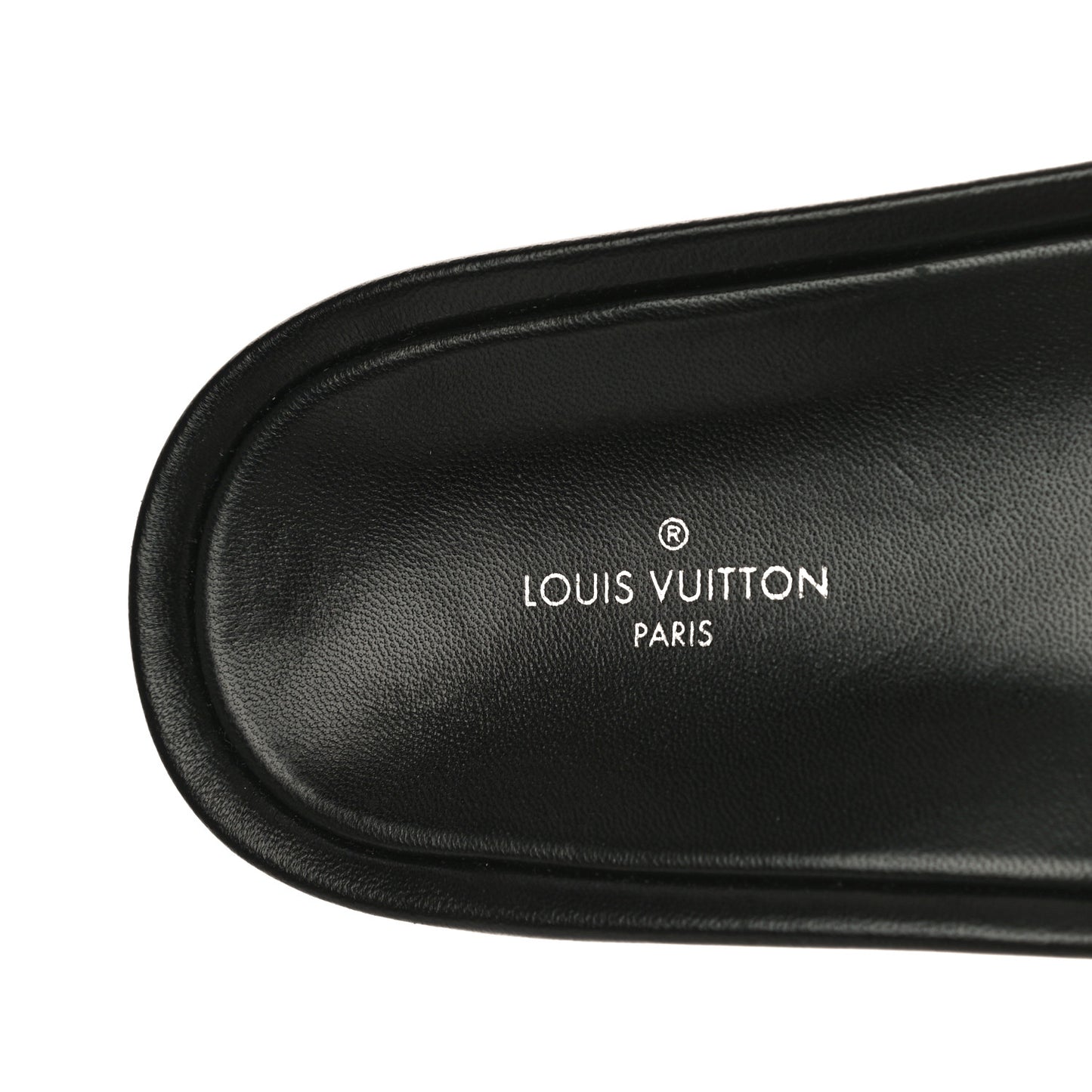 Lambskin Embossed Monogram Jumbo Flatform Mule Sandals 37 Black