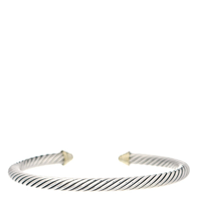 David Yurman Sterling Silver 14K Yellow Gold 5mm Cable Classics Bracelet 2 of 3