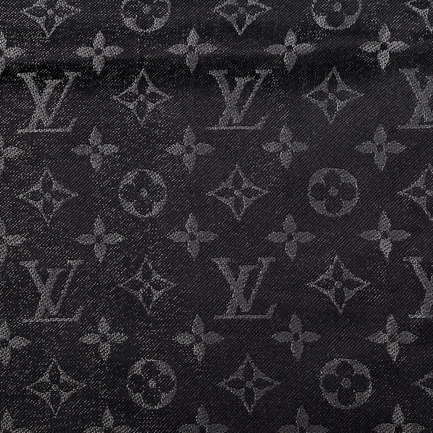 Silk Lurex Wool Monogram Shine Shawl Black