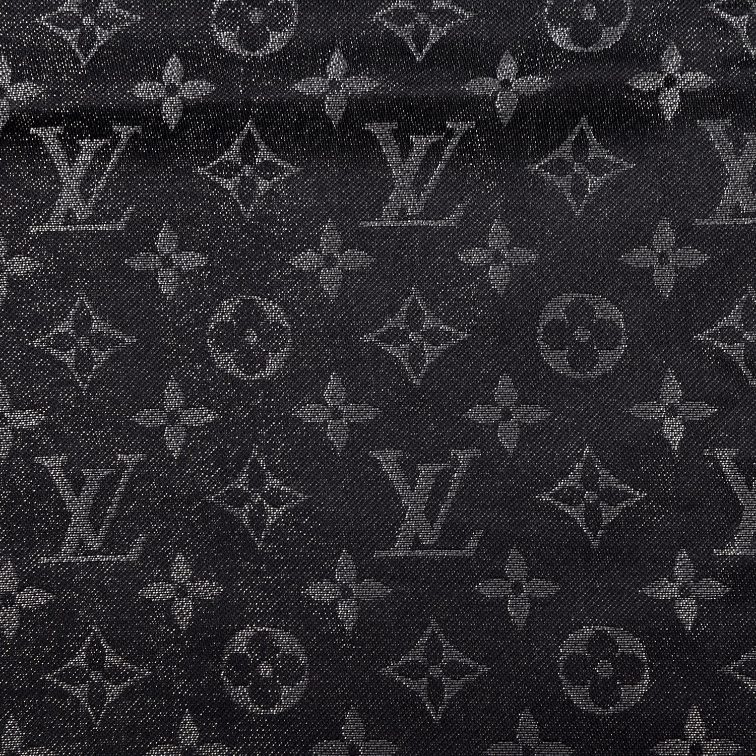 Louis Vuitton Silk Lurex Wool Monogram Shine Shawl Black 3 of 3
