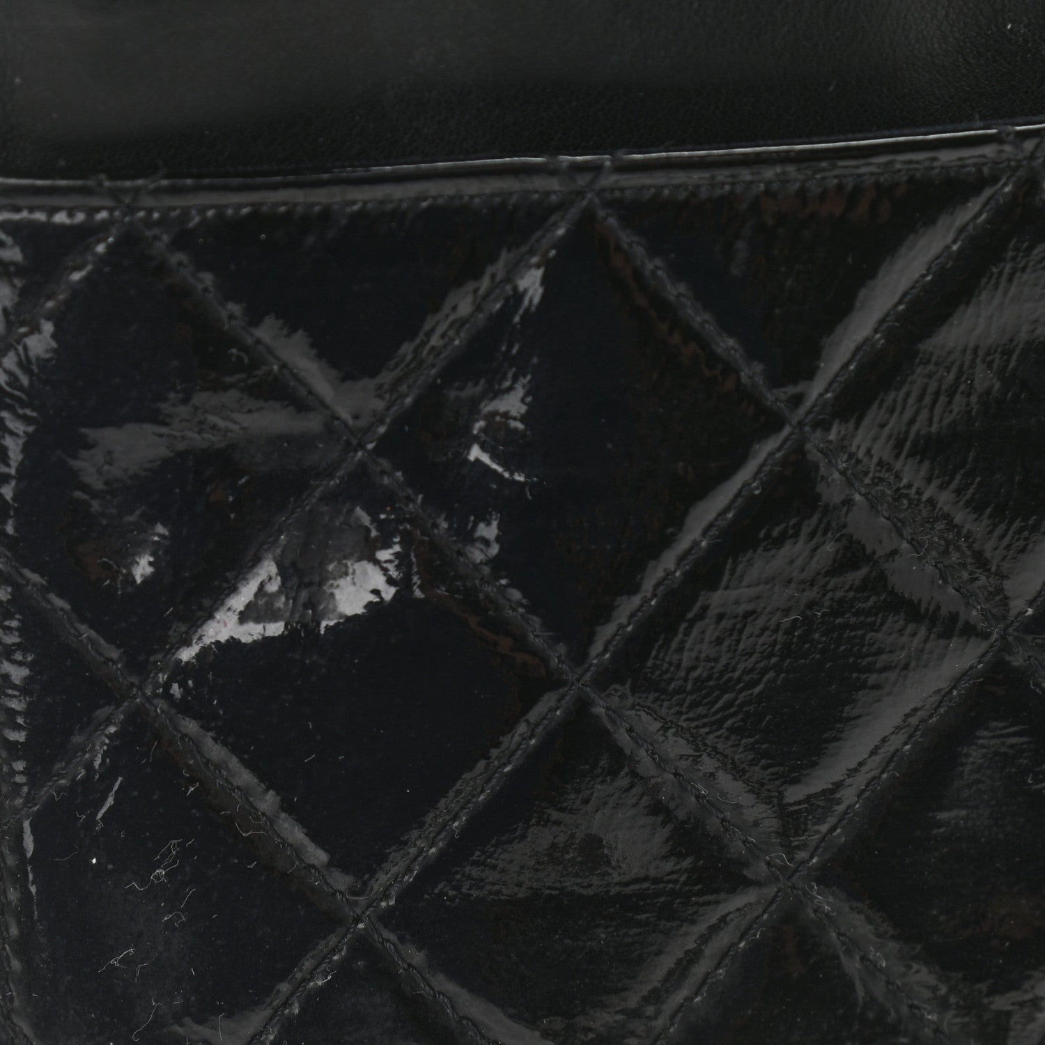 Chanel Distressed Patent Calfskin Quilted Reissue Wallet On Chain WOC Black 12 of 14
