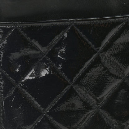 Chanel Distressed Patent Calfskin Quilted Reissue Wallet On Chain WOC Black 12 of 14