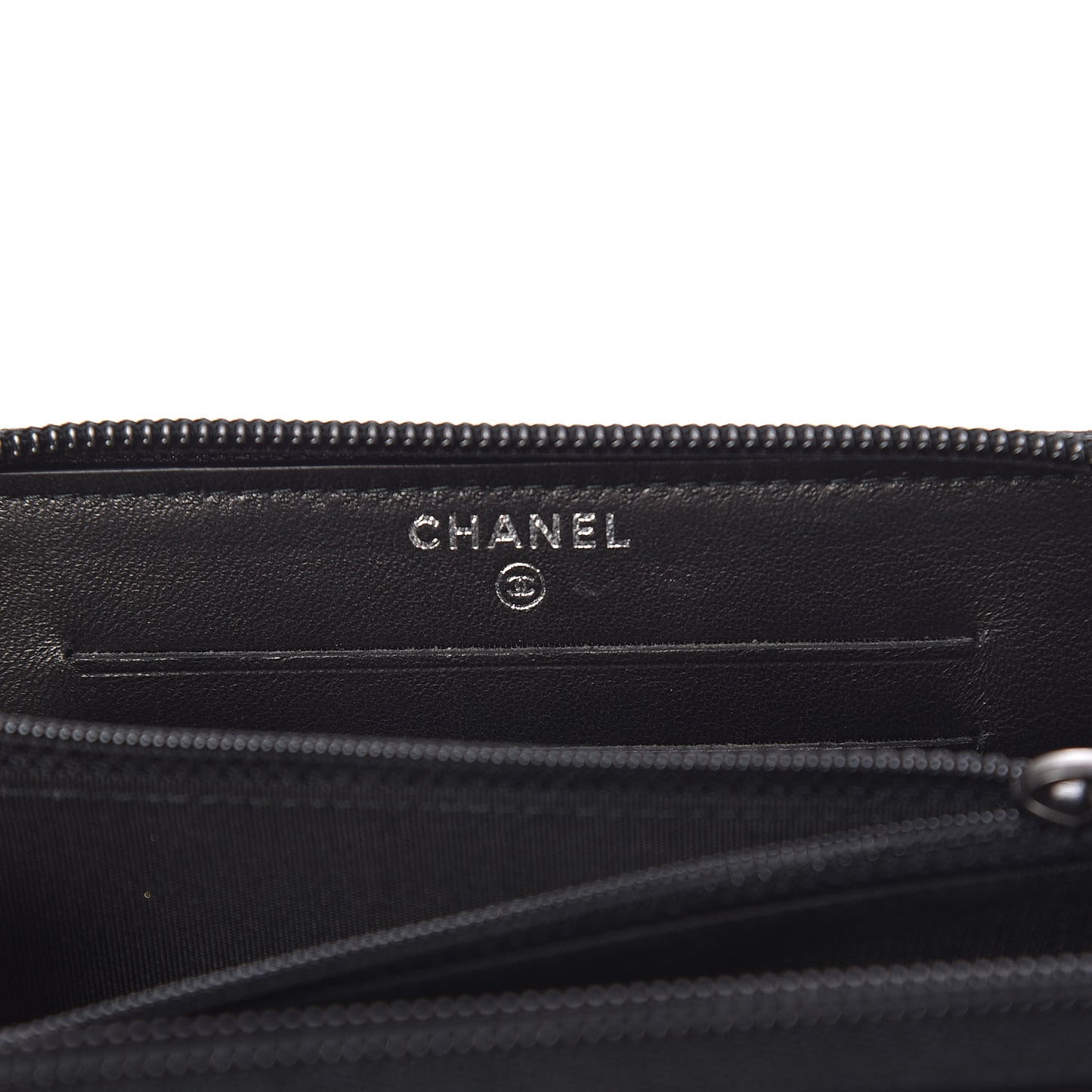 Caviar Quilted Small Boy Zip Around Wallet Black