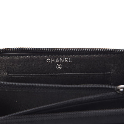 Chanel Caviar Quilted Small Boy Zip Around Wallet Black 6 of 11