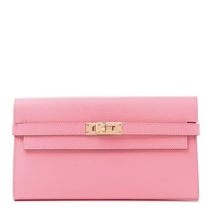 Hermes Epsom Kelly Longue Wallet Rose Confetti 1 of 8