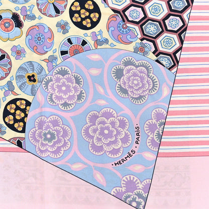 Hermes Silk L'art Du Sarasa Scarf 90 Rose Pale Gris Perle Mauve 2 of 3
