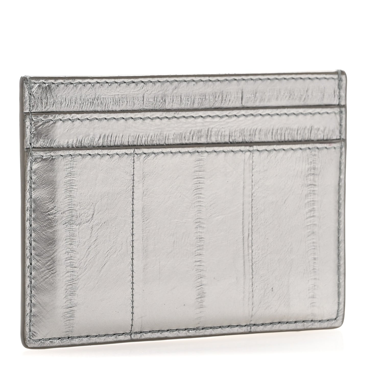 Metallic Eel Credit Card Case Silver