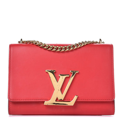 Louis Vuitton Calfskin Chain Louise MM Red 1 of 9