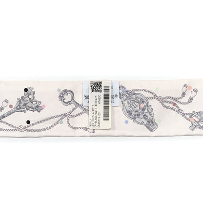 Hermes Silk Les Cles A Pois Twilly White Gris Acier 4 of 4
