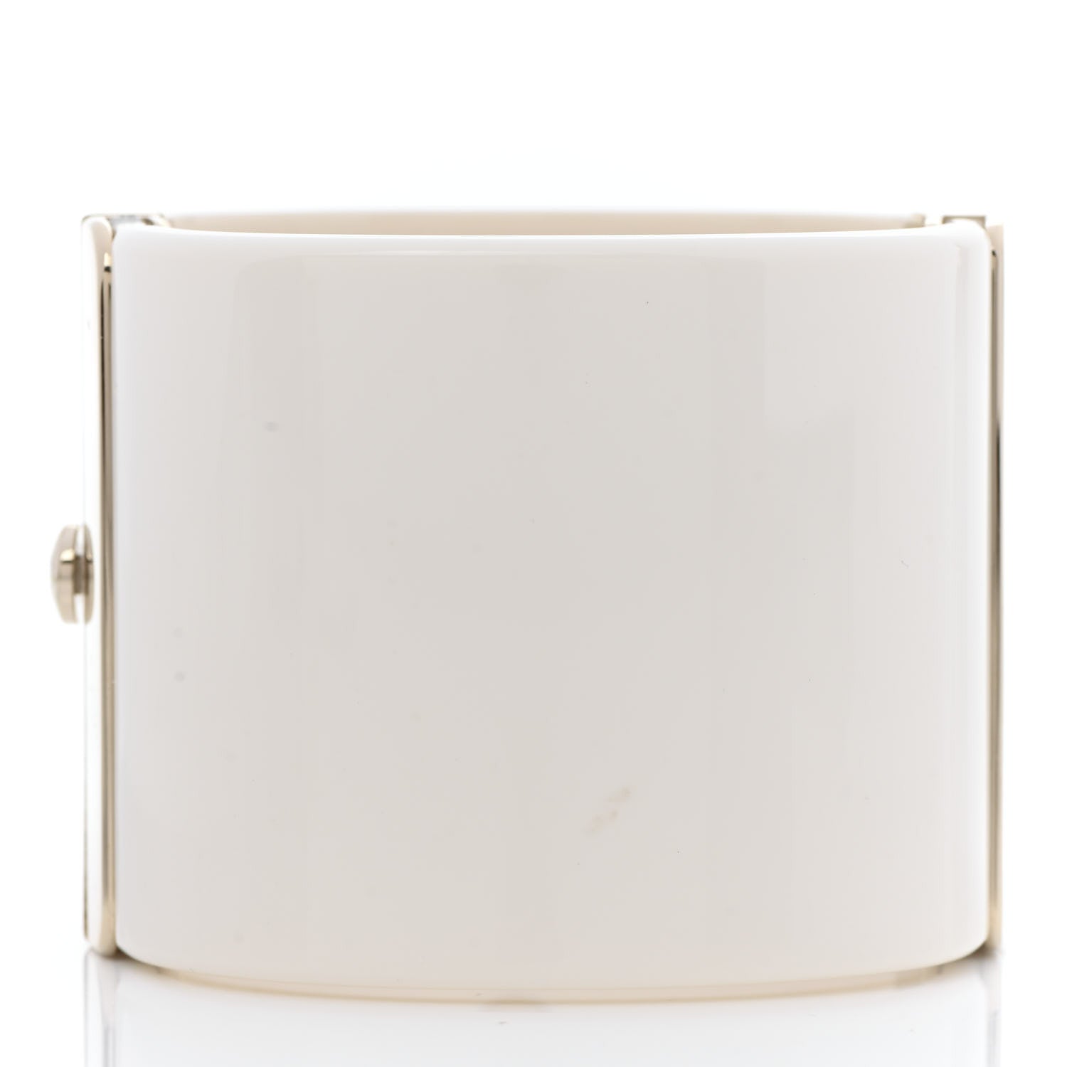 Chanel Resin Crystal CC Cuff White 3 of 4