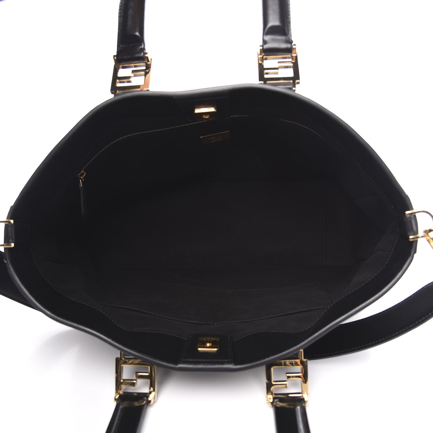 Fendi Vitello Glacier Medium FF Tote Black 5 of 11