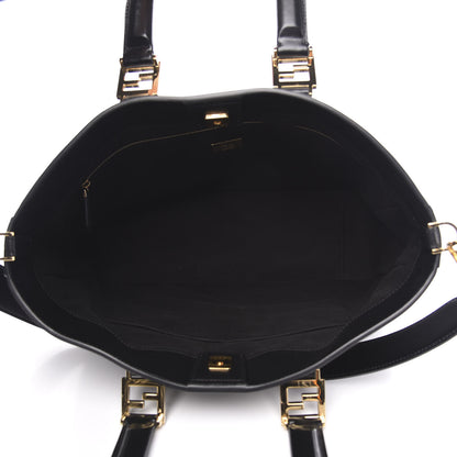 Fendi Vitello Glacier Medium FF Tote Black 5 of 11